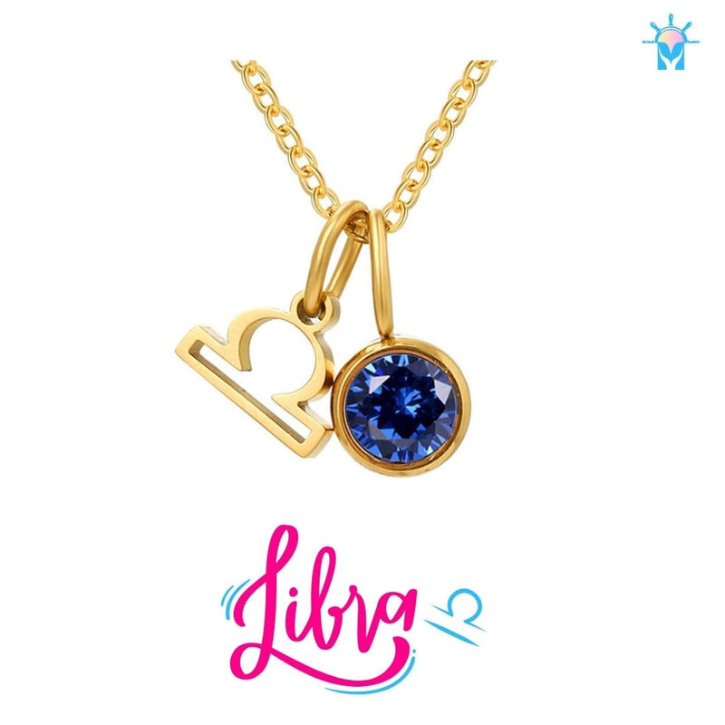 Colar Signo com Birth Stone - em Prata 925 e Zircônia