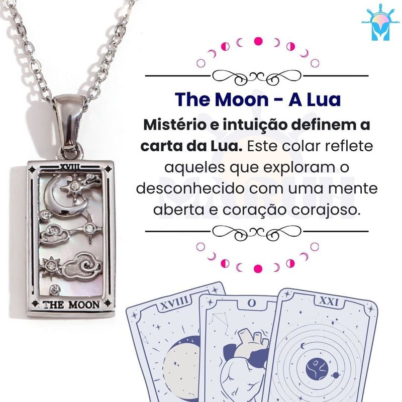 Colar Tarot Arcano I - banho em Ouro 18k ou Prata 925 e Zircônias