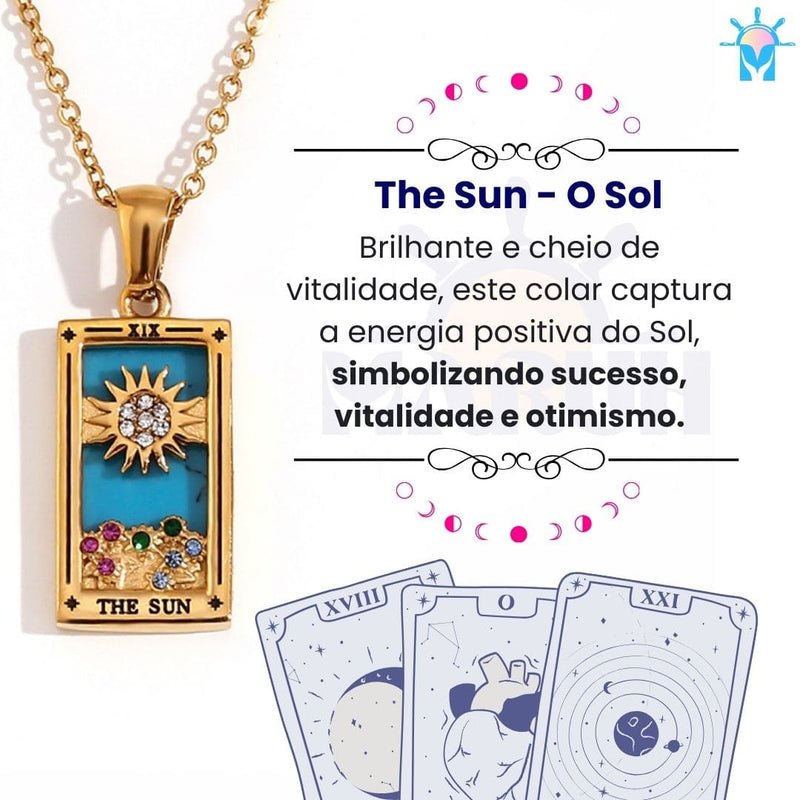 Colar Tarot Arcano I - banho em Ouro 18k ou Prata 925 e Zircônias