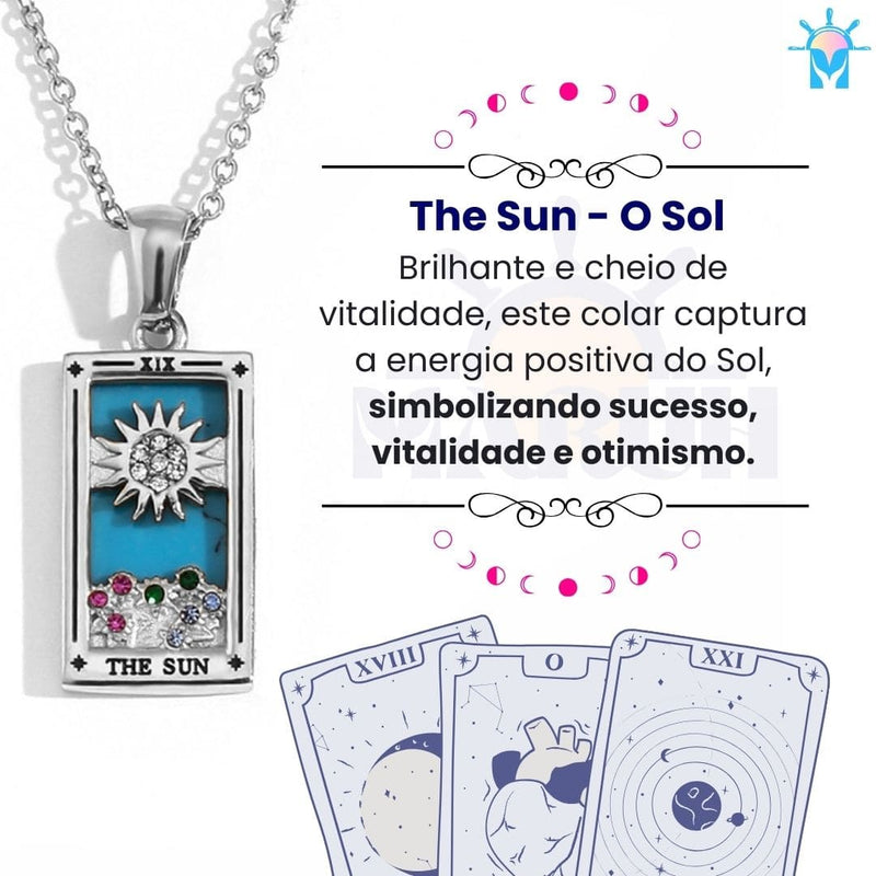 Colar Tarot Arcano I - banho em Ouro 18k ou Prata 925 e Zircônias