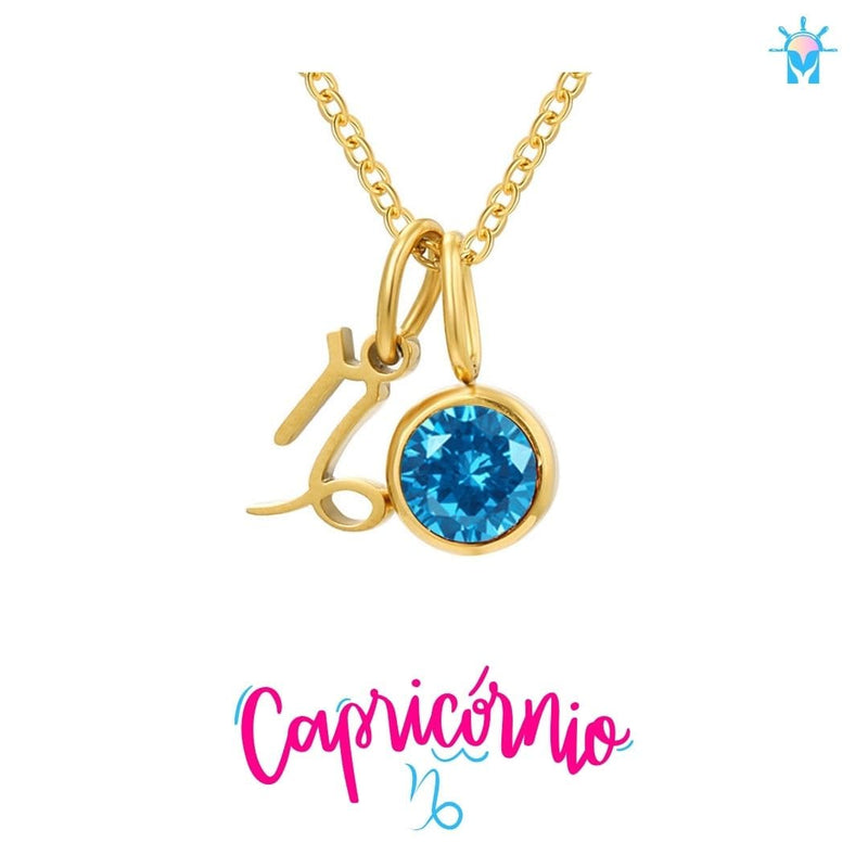 Colar Signo com Birth Stone - em Prata 925 e Zircônia