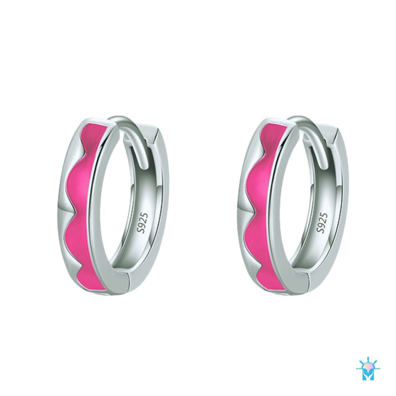 Brinco Pink Circle - em Prata 925