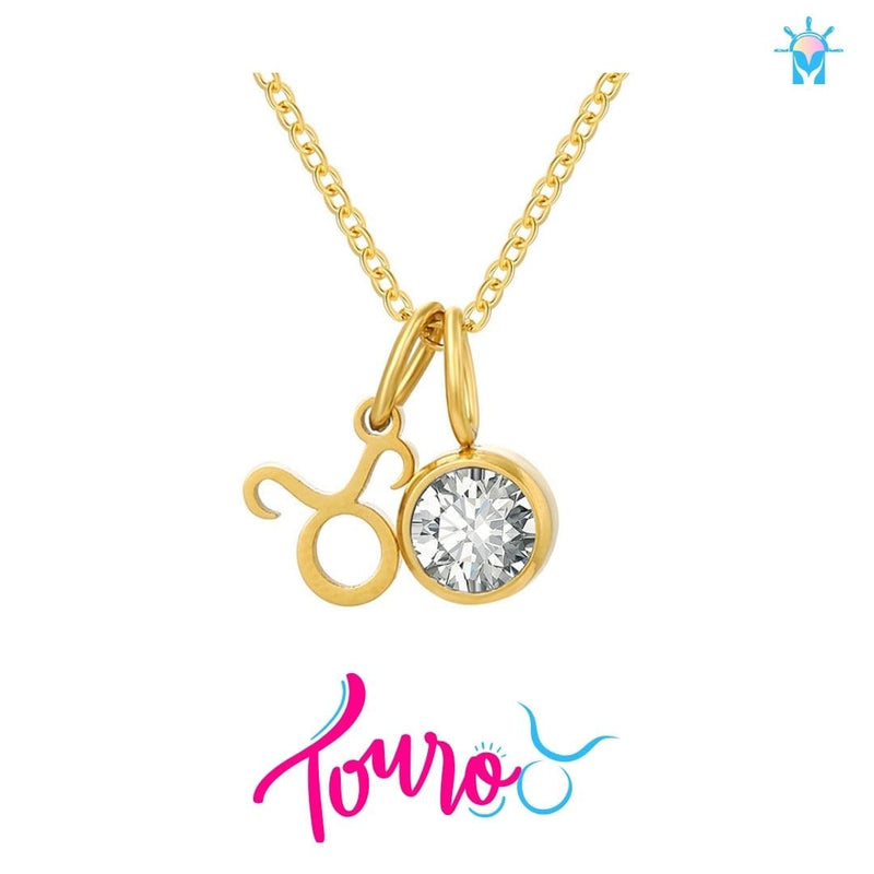 Colar Signo com Birth Stone - em Prata 925 e Zircônia