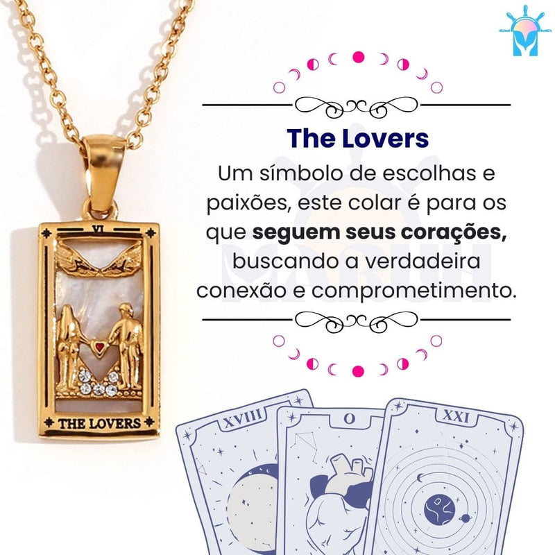 Colar Tarot Arcano I - banho em Ouro 18k ou Prata 925 e Zircônias