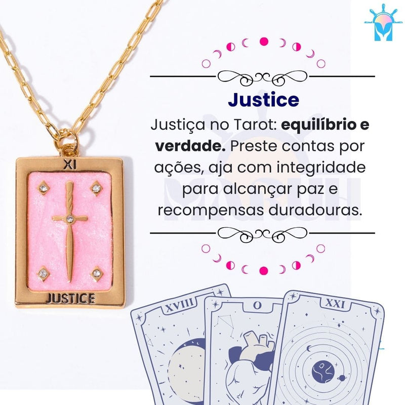 Colar Tarot Arcano II - banho em Ouro 18k e Zircônias