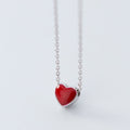 Colar Red Heart - em Prata 925