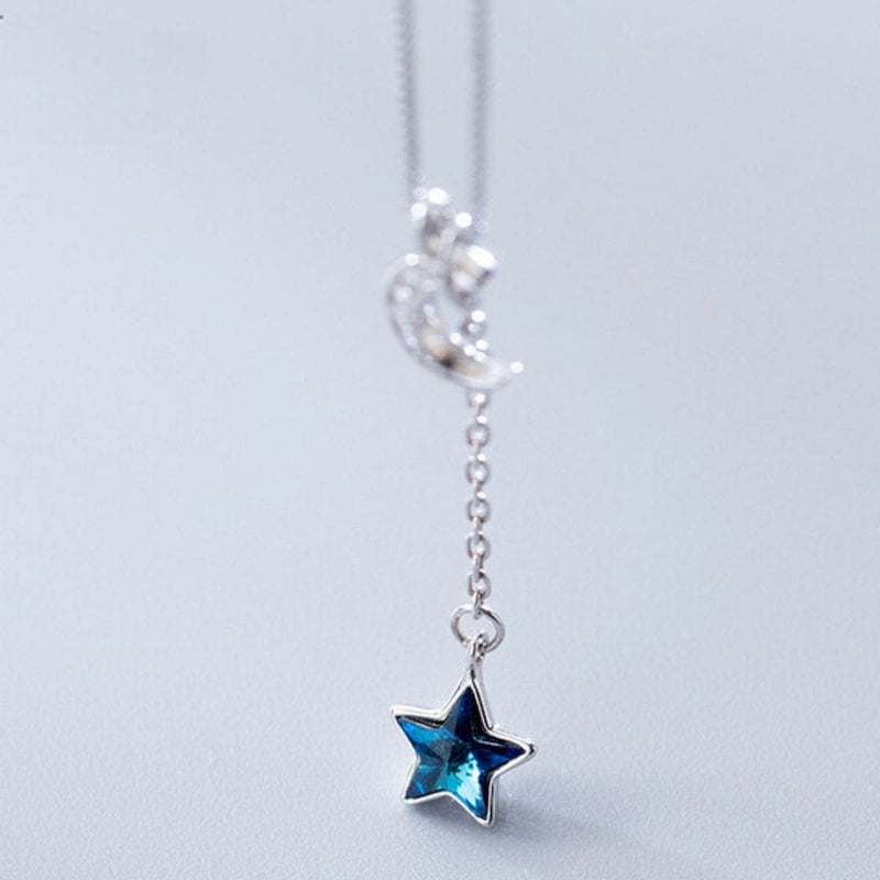 Colar Little Blue Star - em Prata 925 e Zircônias