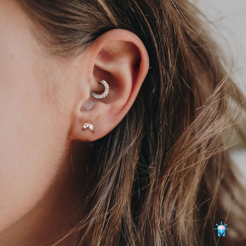 Piercing Daith Deli - em Aço e Zircônias