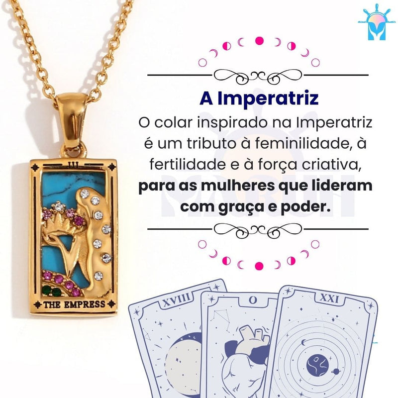 Colar Tarot Arcano I - banho em Ouro 18k ou Prata 925 e Zircônias