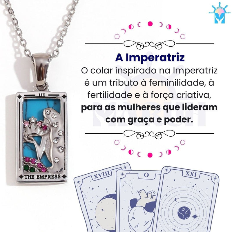 Colar Tarot Arcano I - banho em Ouro 18k ou Prata 925 e Zircônias