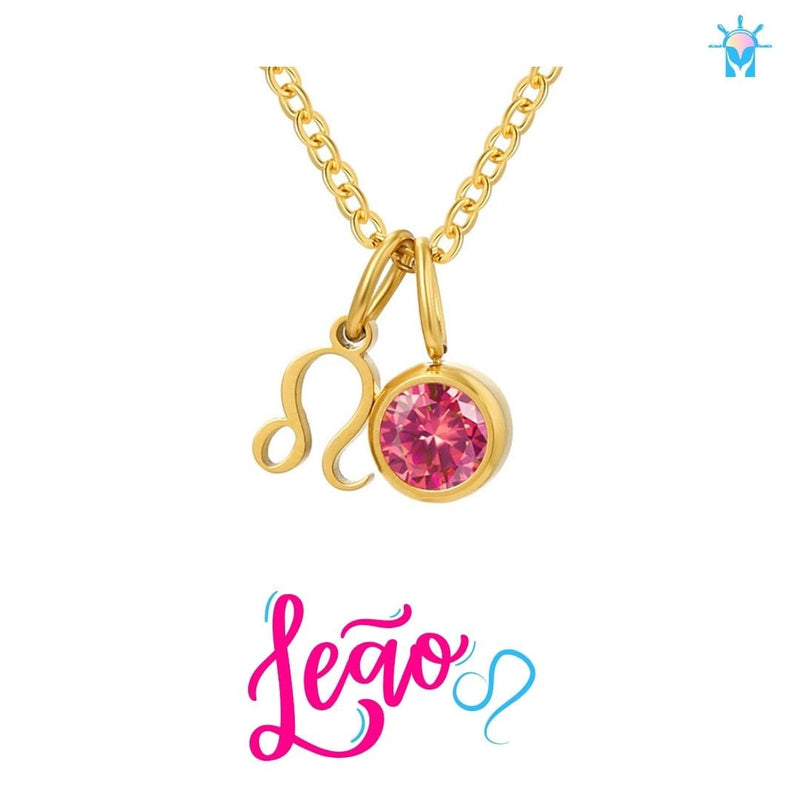 Colar Signo com Birth Stone - em Prata 925 e Zircônia