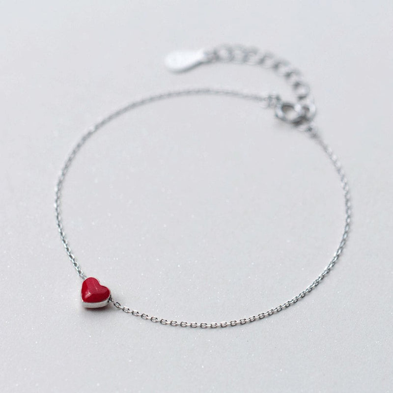 Pulseira Red Heart - em Prata 925