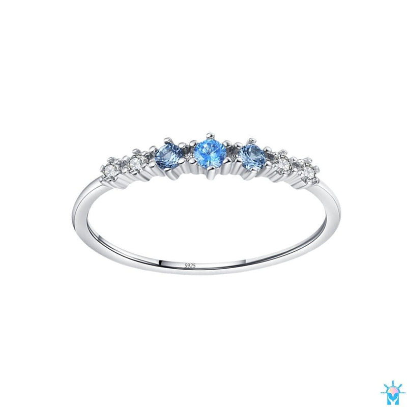 Anel Blue Crystal - em Prata 925 e Zircônias