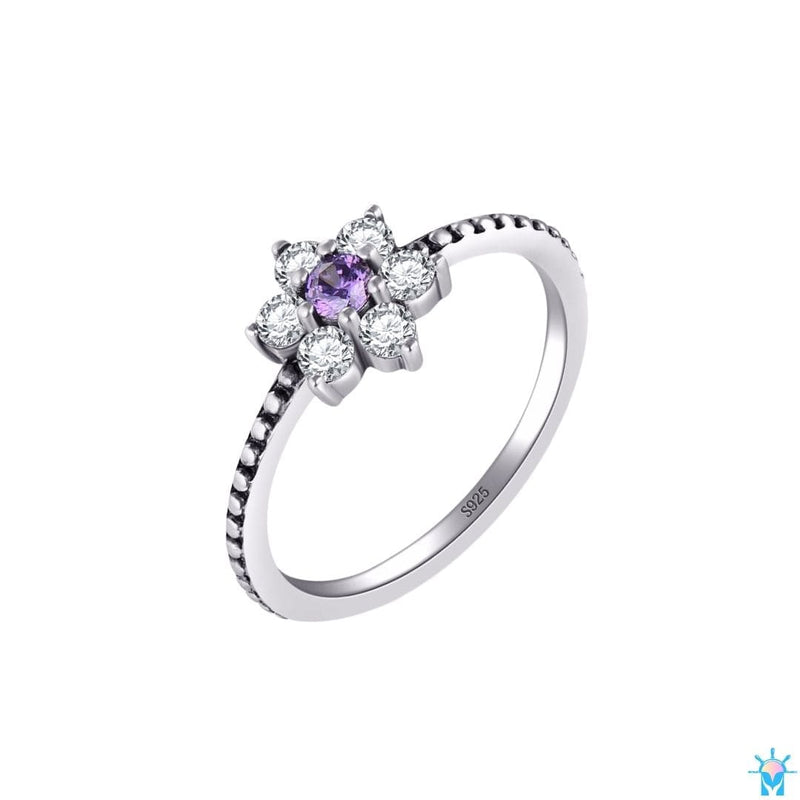 Anel Purple Flower - em Prata 925 e Zircônias