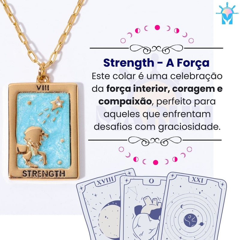 Colar Tarot Arcano II - banho em Ouro 18k e Zircônias