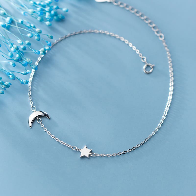 Pulseira Moon & Star - em Prata 925