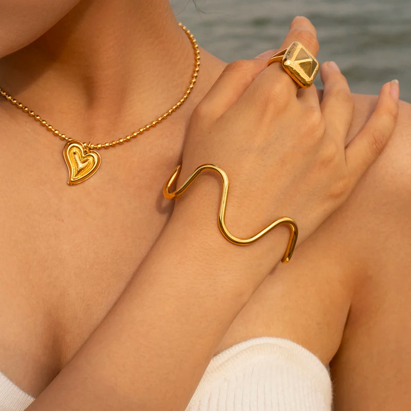 Bracelete Waves - Banho de Ouro 18k