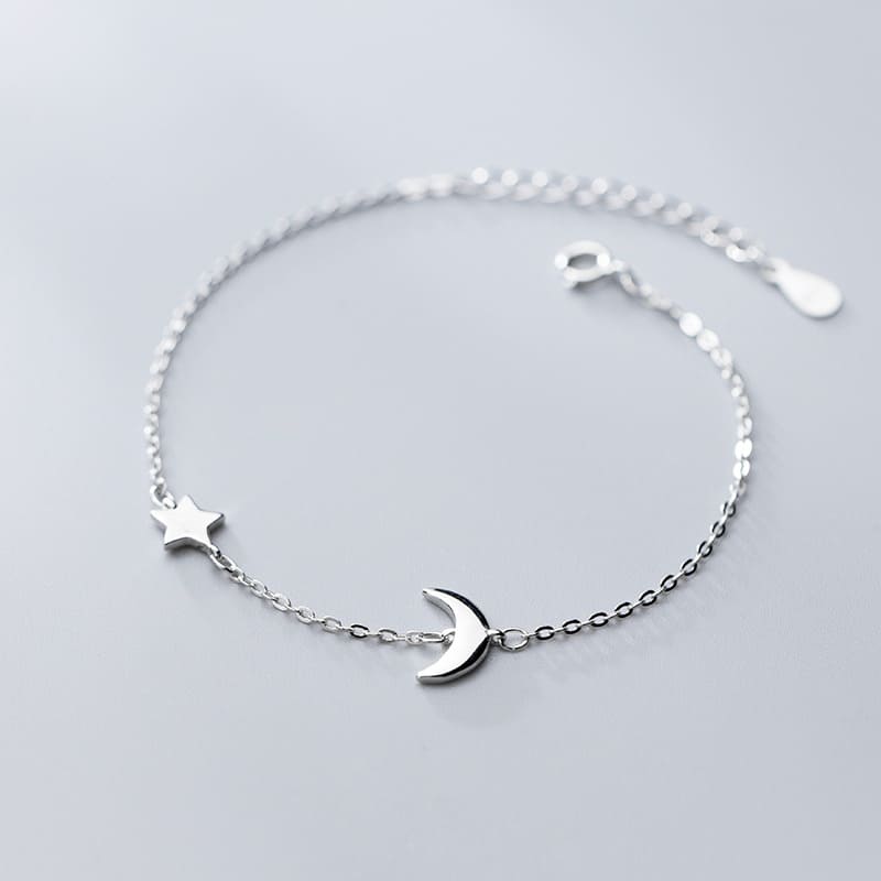 Pulseira Moon & Star - em Prata 925